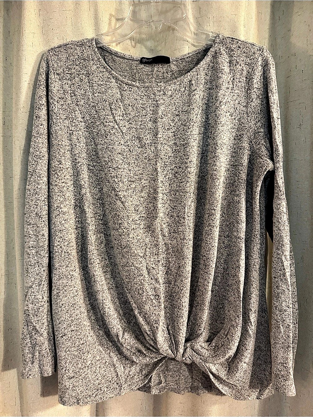 gibson Long Sleeve Top in Gray Size Large Like New